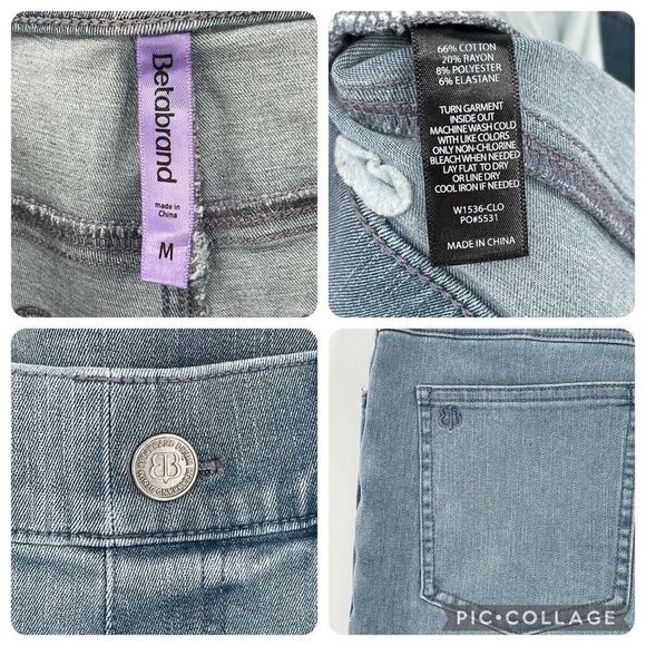 Betabrand 4 Pocket Straight Leg Yoga Denim Jeans Stretch Light Wash Women Medium - Picture 7 of 7